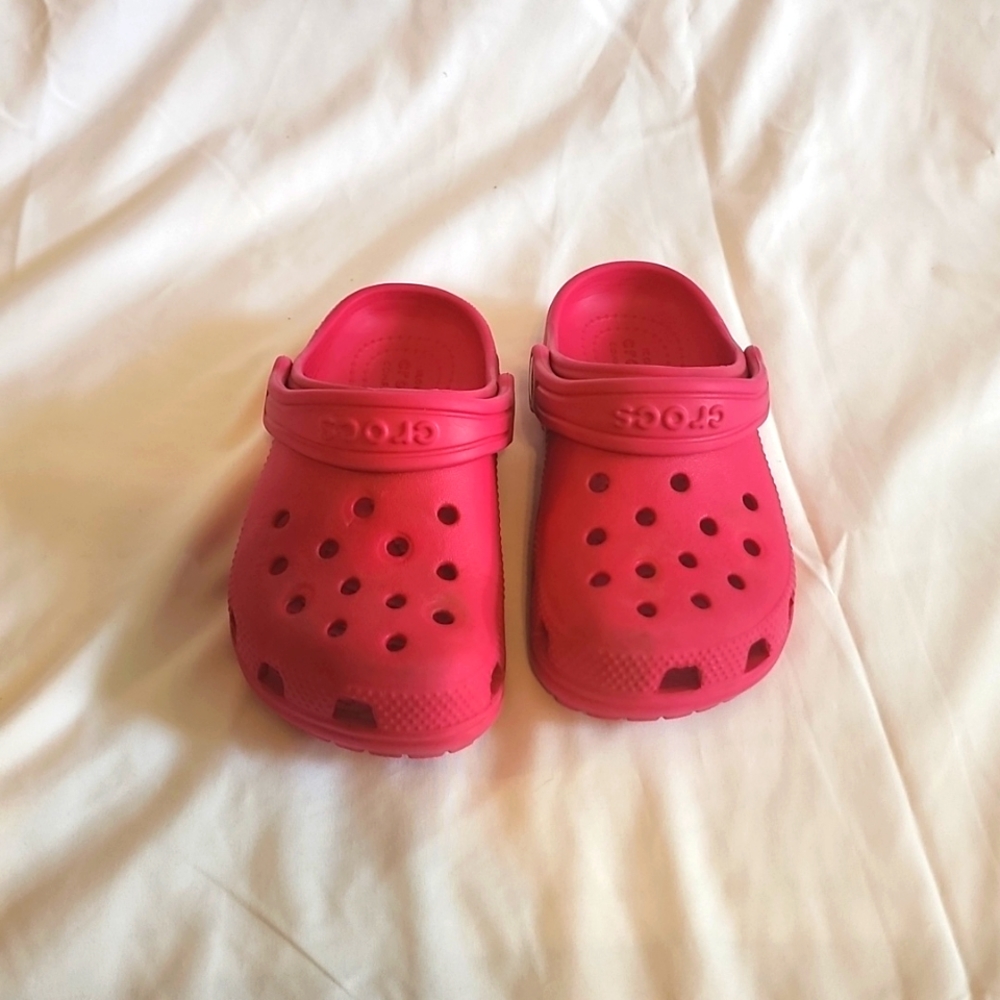 Pink girls crocs size 10